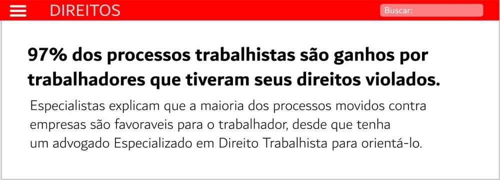 Capa de reportagem sobre processos trabalhistas